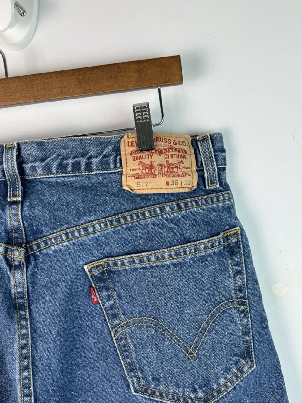 Levis 517 Jeans Pants Mens 36x32 Blue Denim Regular Fit Straight Leg Y2K